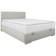 BOXBETT 140/200 cm in Ecru - Chromfarben/Ecru, KONVENTIONELL, Kunststoff/Textil (140/200cm) - Carryhome