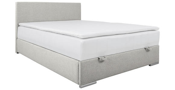 BOXBETT 140/200 cm in Ecru - Chromfarben/Ecru, KONVENTIONELL, Kunststoff/Textil (140/200cm) - Carryhome