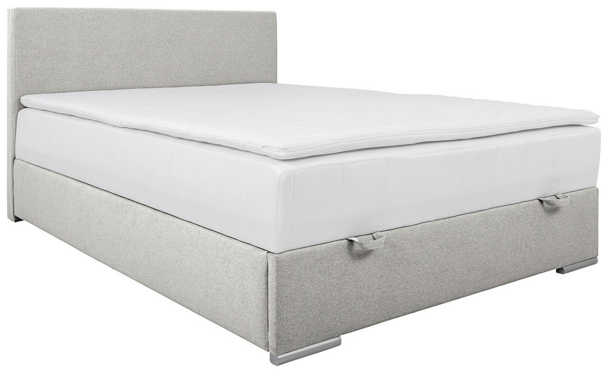 BOXBETT 140/200 cm  in Ecru  - Chromfarben/Ecru, KONVENTIONELL, Kunststoff/Textil (140/200cm) - Boxxx
