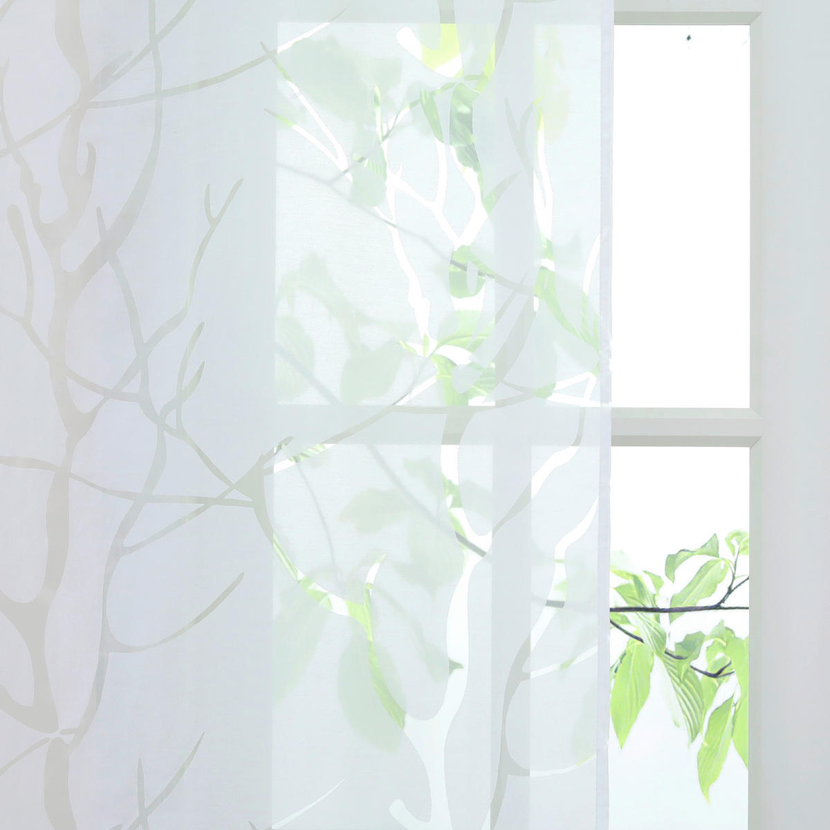 FLÄCHENVORHANG   transparent   57/145 cm  - Weiß Hochglanz, Basics, Textil (57/145cm) - Joyswahl
