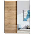 SCHWEBETÜRENSCHRANK  in Eichefarben  - Eichefarben/Schwarz, MODERN, Glas/Holzwerkstoff (170/225,5/60,5cm) - Xora