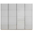 SCHWEBETÜRENSCHRANK - Chromfarben/Eiche Artisan, Design, Glas/Holzwerkstoff (271/235/68cm) - Novel