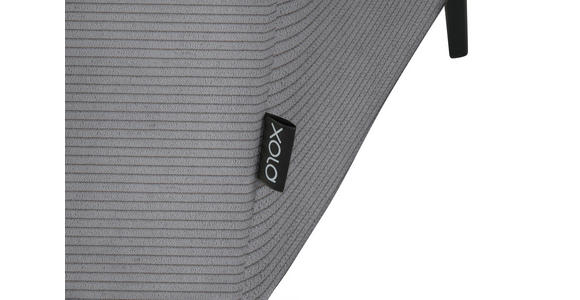 ECKSOFA in Feincord Grau  205/280 cm  - Schwarz/Grau, Design, Textil/Metall (205/280cm) - Xora