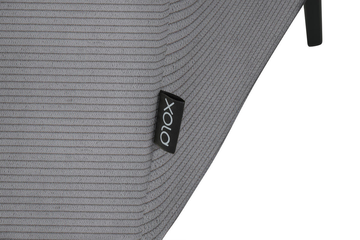 ECKSOFA Grau Feincord  - Schwarz/Grau, Design, Textil/Metall (205/280cm) - Xora