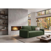 SCHLAFSOFA Chenille Grün  - Schwarz/Grün, Modern, Holz/Holzwerkstoff (240/92/103cm) - Livetastic