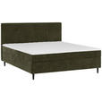 BOXBETT 180/200 cm in Khaki - Khaki/Schwarz, KONVENTIONELL, Holz/Textil (180/200cm) - Carryhome