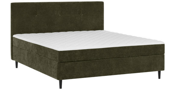 BOXBETT 180/200 cm in Khaki - Khaki/Schwarz, KONVENTIONELL, Holz/Textil (180/200cm) - Carryhome