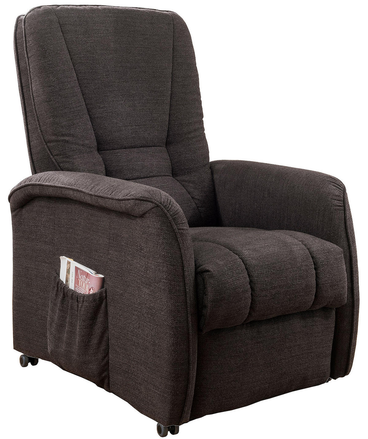 FERNSEHSESSEL in Struktur Dunkelbraun  - Dunkelbraun/Schwarz, Design, Kunststoff/Textil (77/107/88cm) - Livetastic