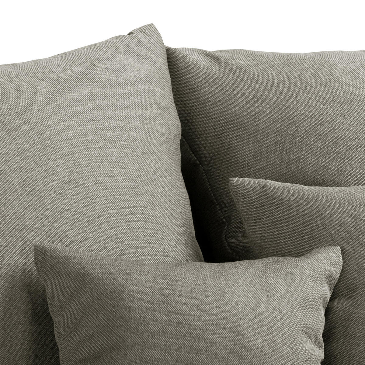 ECKSOFA Naomi in Mikrofaser Taupe Rückenkissen  243/284 cm  - Taupe/Schwarz, Design, Kunststoff/Textil (243/284cm) - P & B