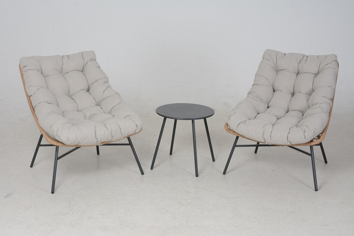 VRTNI SET   metal, plastika, tekstil  antracit, prirodne boje, bež  - prirodne boje/bež, Moderno, metal/tekstil - Ambia Garden