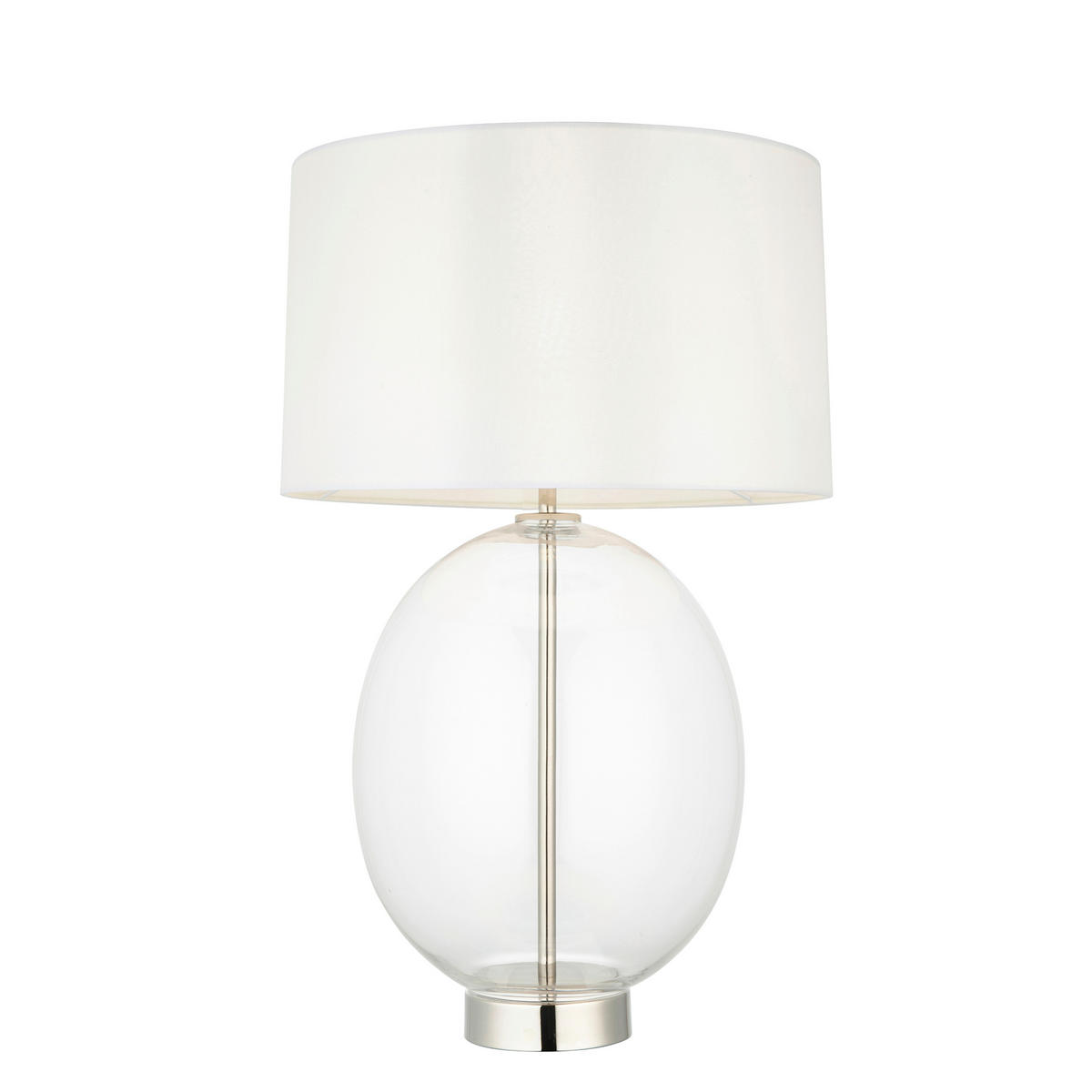 TISCHLEUCHTE 35/57.8 cm   - Weiß/Nickelfarben, KONVENTIONELL, Glas/Textil (35/57.8cm) - ENDON