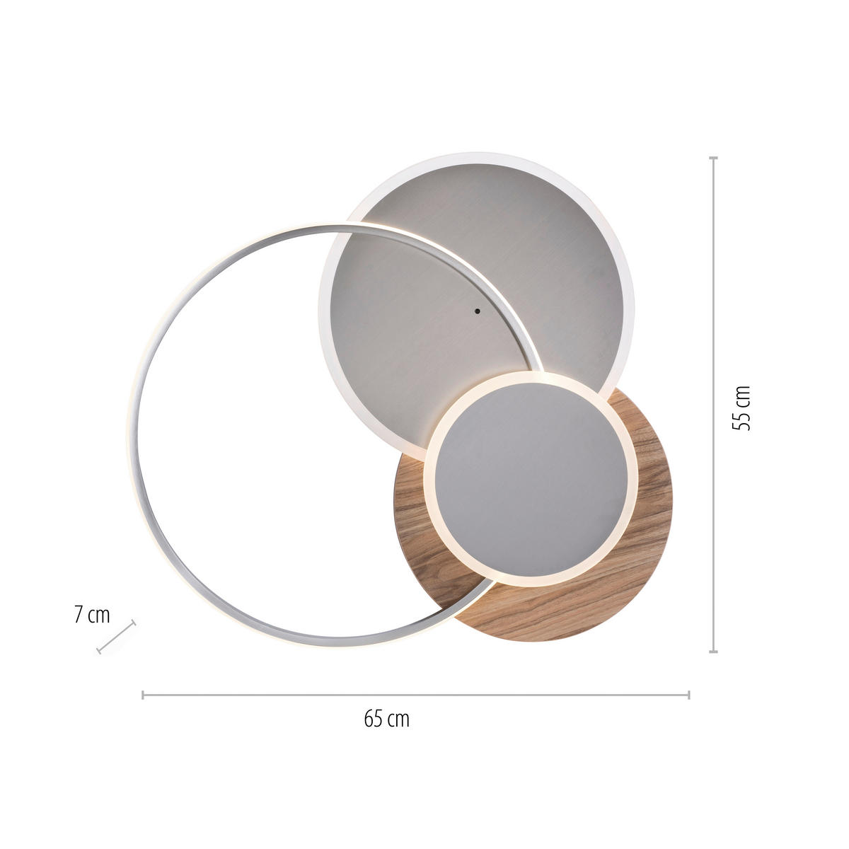 LED-DECKENLEUCHTE Palma 65/62,5/7 cm   - Design, Kunststoff/Metall (65/62,5/7cm) - Paul Neuhaus