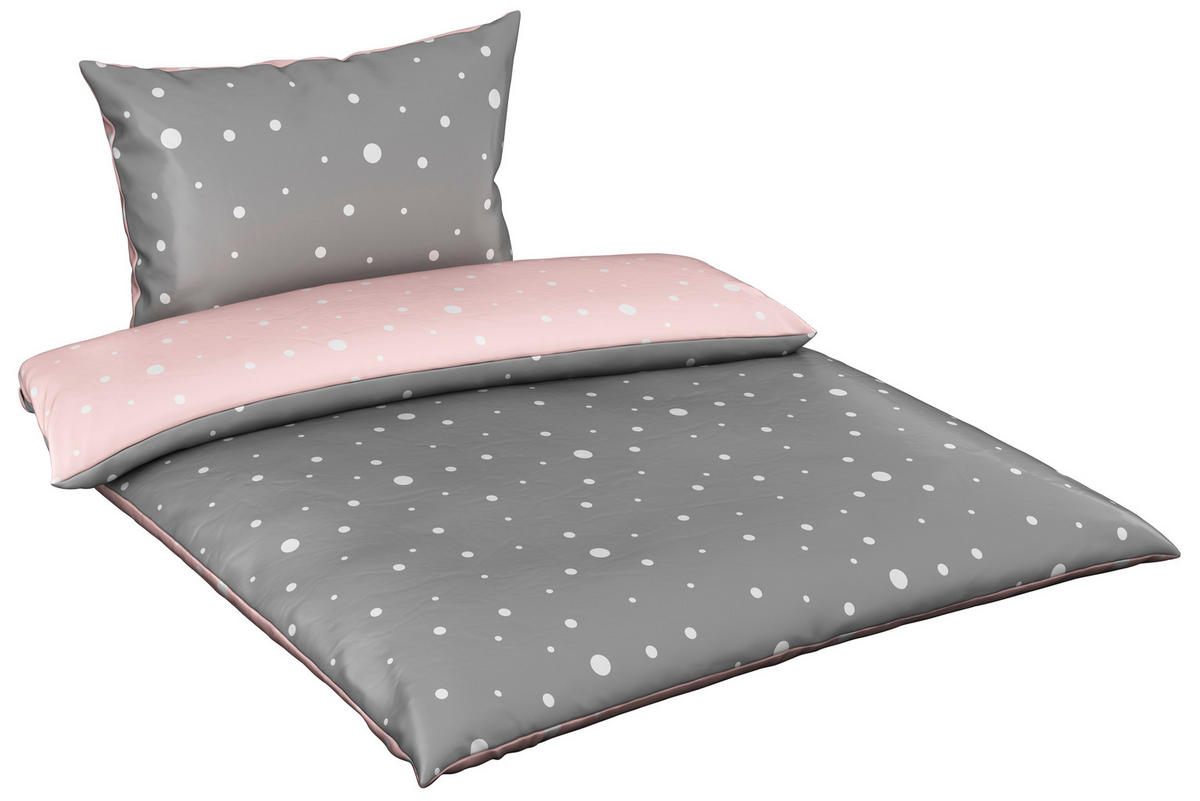 POSTELJINA S DVA LICA 140/200 cm  LISA  - siva/ružičasta, Konvencionalno, tekstil (140/200cm) - Esposa