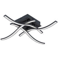 STROPNA LED-SVETILKA   15 W/350 lm/3000 K/220-240 V/ - črna/opal, Konvencionalno, kovina/umetna masa (47,5/47,5/9,5cm) - Novel