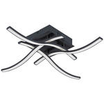 LED-DECKENLEUCHTE 47,5/47,5/9,5 cm   - Opal/Schwarz, KONVENTIONELL, Kunststoff/Metall (47,5/47,5/9,5cm) - Novel