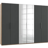 DREHTÜRENSCHRANK in Graphitfarben, Eichefarben  - Chromfarben/Eichefarben, Modern, Holzwerkstoff (300/236/58cm) - MID.YOU