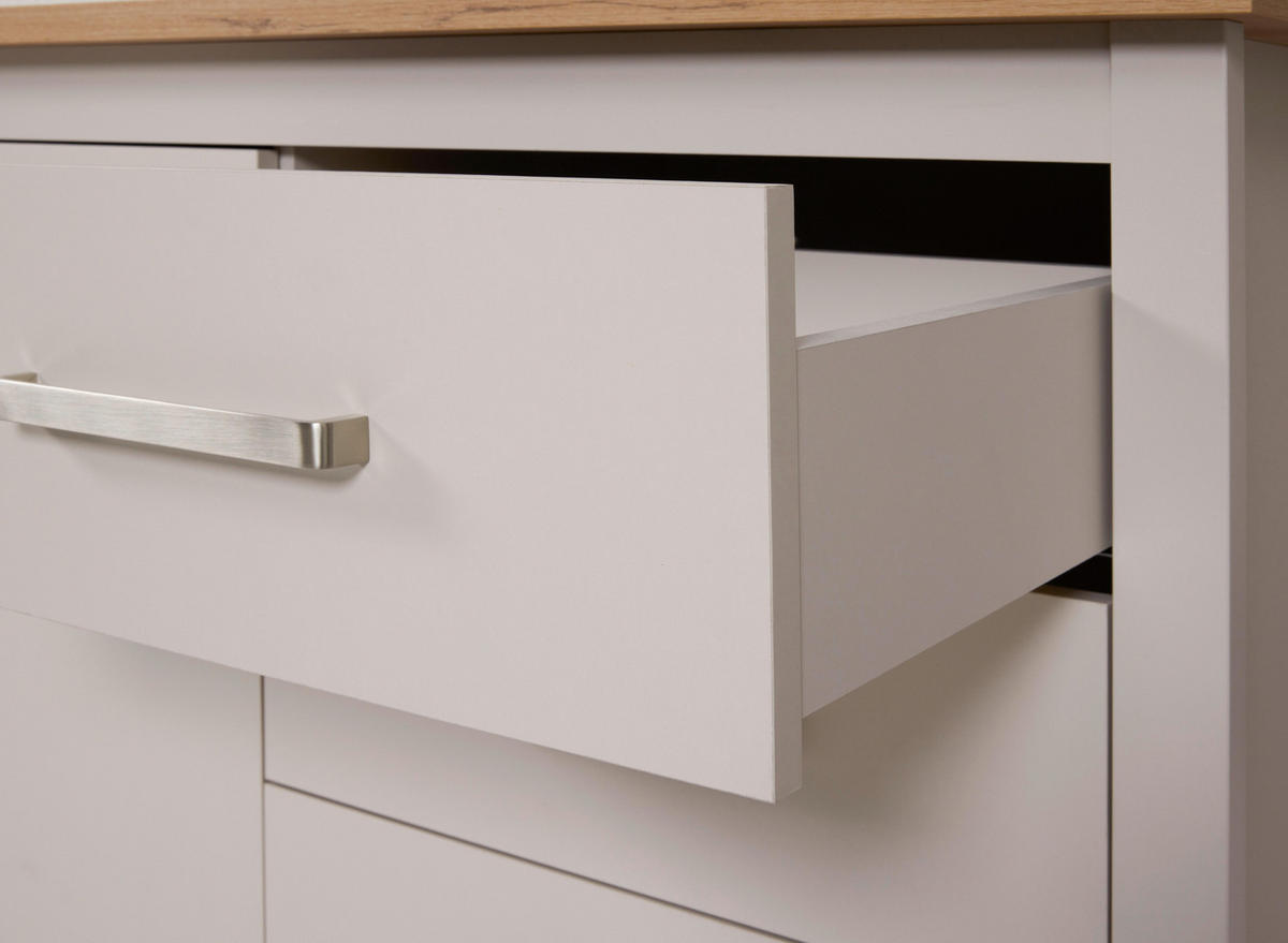 KÜCHENINSEL 124/91,5/75 cm  in Kaschmir, Eiche Artisan  - Kaschmir/Silberfarben, ROMANTIK / LANDHAUS, Holzwerkstoff/Metall (124/91,5/75cm) - home24