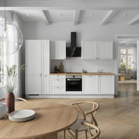 KÜCHENBLOCK Frame 330 cm  in Weiß, Eichefarben  - Edelstahlfarben/Eichefarben, MODERN, Holzwerkstoff/Metall (330cm) - Nobilia