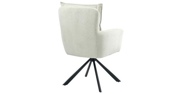 ARMLEHNSTUHL in Eisen Cord - Creme/Schwarz, Design, Textil/Metall (60/95/67cm) - Novel