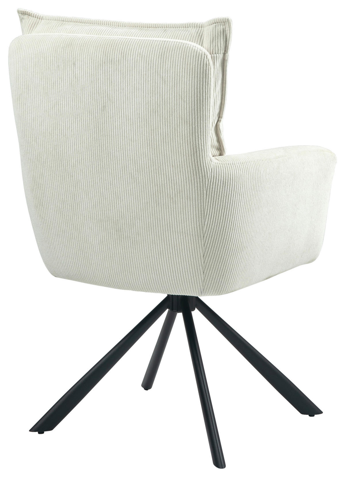 ARMLEHNSTUHL  in Eisen Cord  - Creme/Schwarz, Design, Textil/Metall (60/95/67cm) - Novel