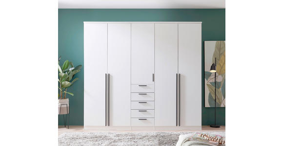 KLEIDERSCHRANK  in Weiß  - Schwarz/Weiß, KONVENTIONELL, Holzwerkstoff/Kunststoff (225/210/52cm) - Carryhome