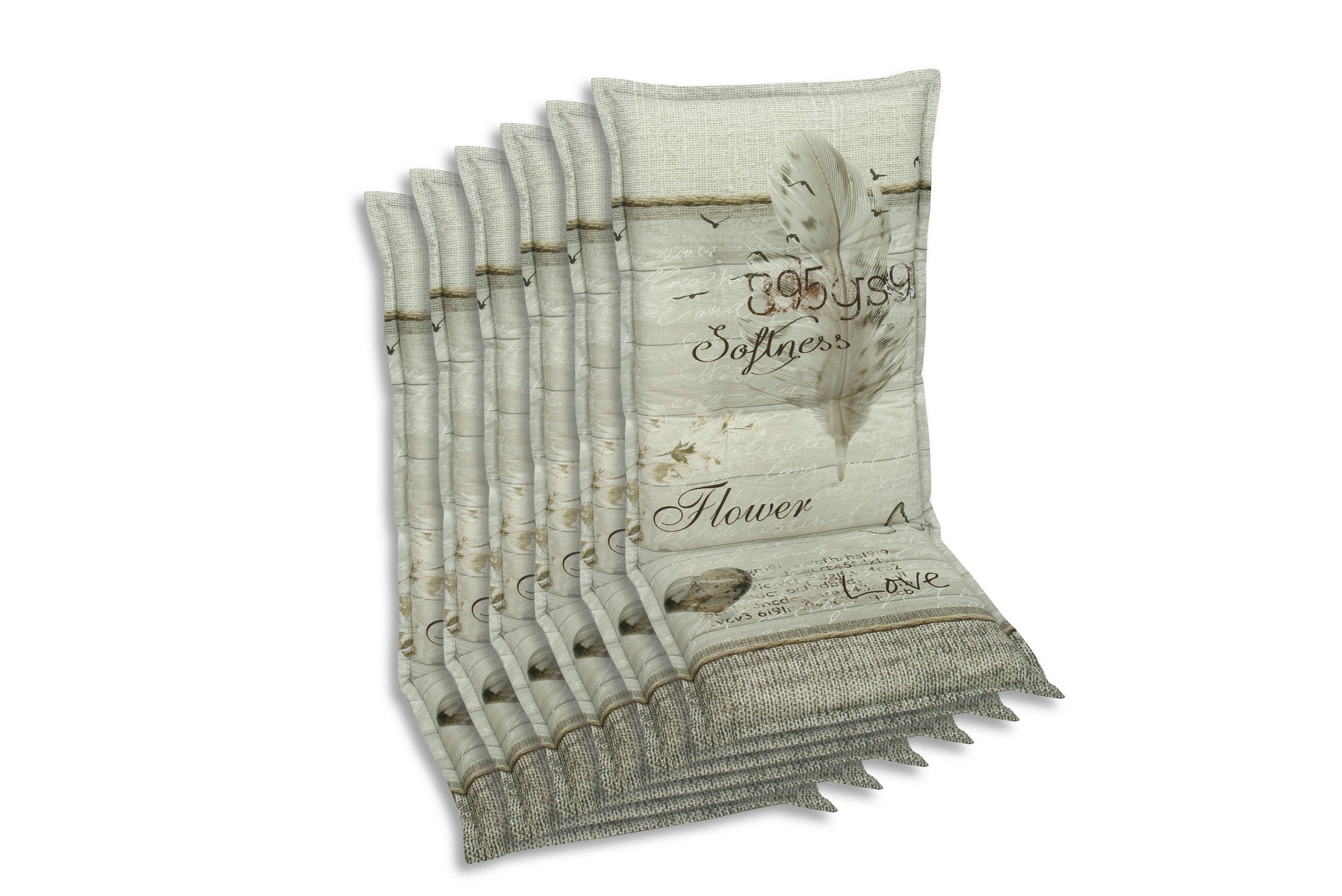 SESSELAUFLAGENSET in Beige Federn  - Beige, Basics, Textil (50/7/120cm)