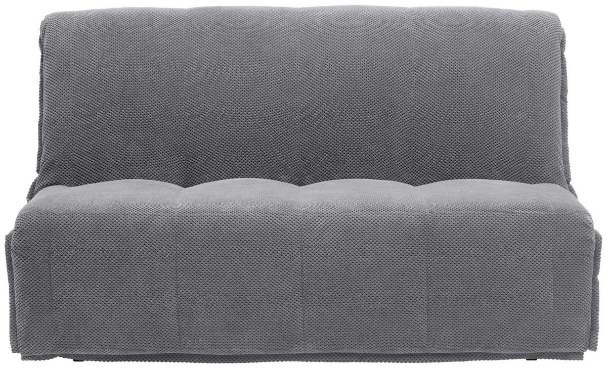 SCHLAFSOFA  mit Liegefunktion Velours Grau  - Schwarz/Grau, Design, Kunststoff/Textil (148/88/110cm) - Livetastic