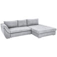 ECKSOFA in Flachgewebe Silberfarben  - Silberfarben, Design, Textil/Metall (306/174cm) - Carryhome