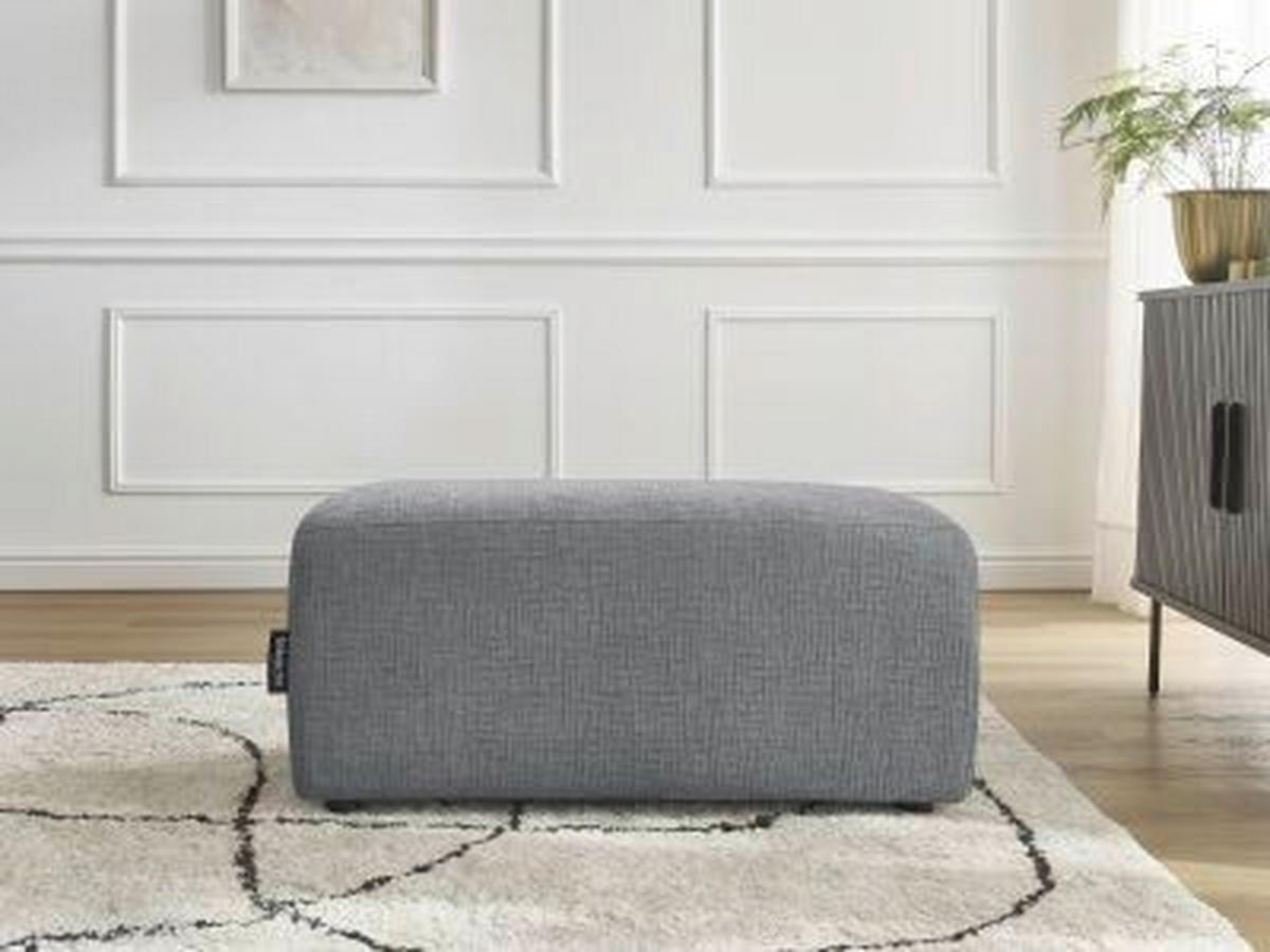 HOCKER ATILLA Struktur Dunkelgrau  - Dunkelgrau/Schwarz, MODERN, Kunststoff/Textil (92/44/48cm)