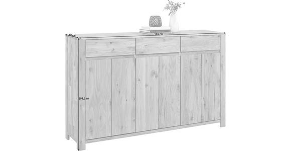 SIDEBOARD Wildeiche, Kerneiche massiv Eichefarben  - Eichefarben, KONVENTIONELL, Holz (165,1/103,5/40cm) - Linea Natura