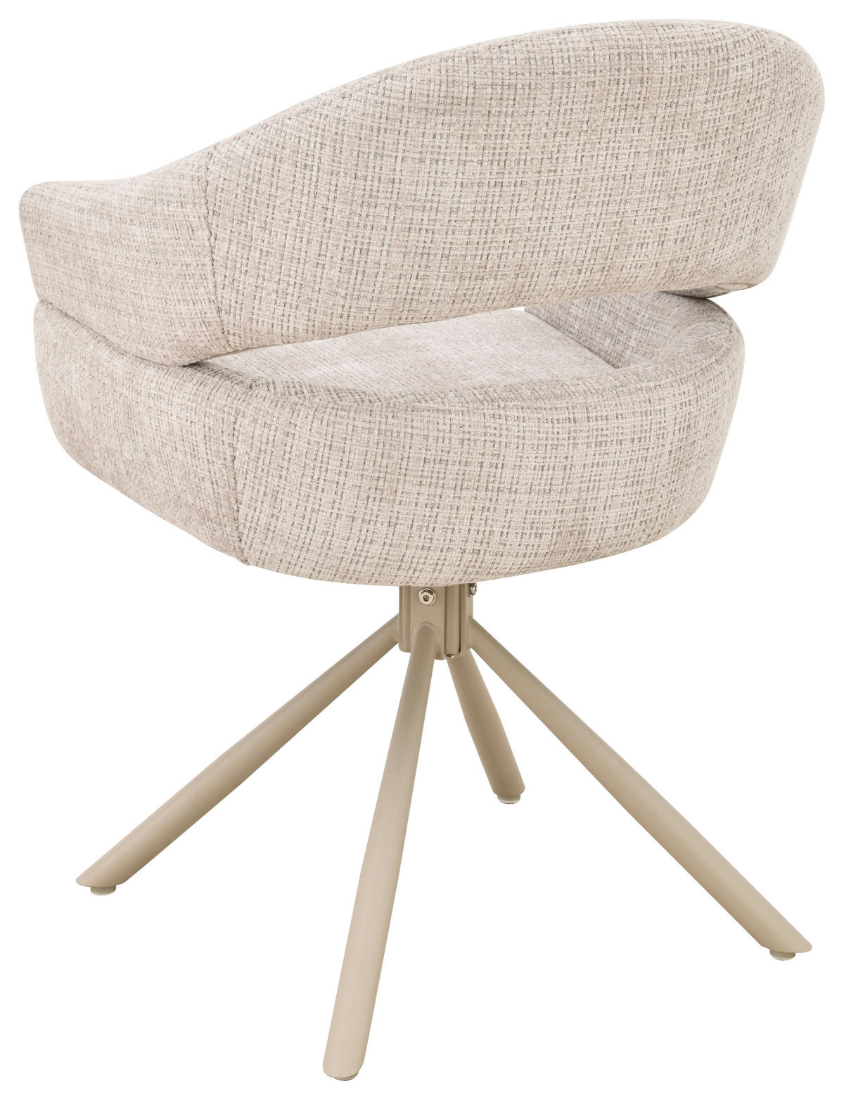 ARMLEHNSTUHL  Sitzfläche 360° drehbar Chenille  Beige  - Beige, MODERN, Holz/Textil (58/85/62cm) - Livetastic