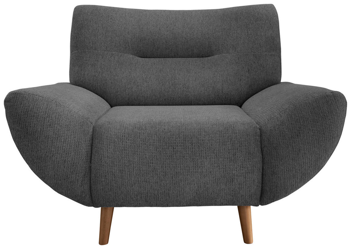 SESSEL Chenille Anthrazit  - Wildeiche/Anthrazit, Modern, Holz/Textil (111/81/90cm) - MID.YOU