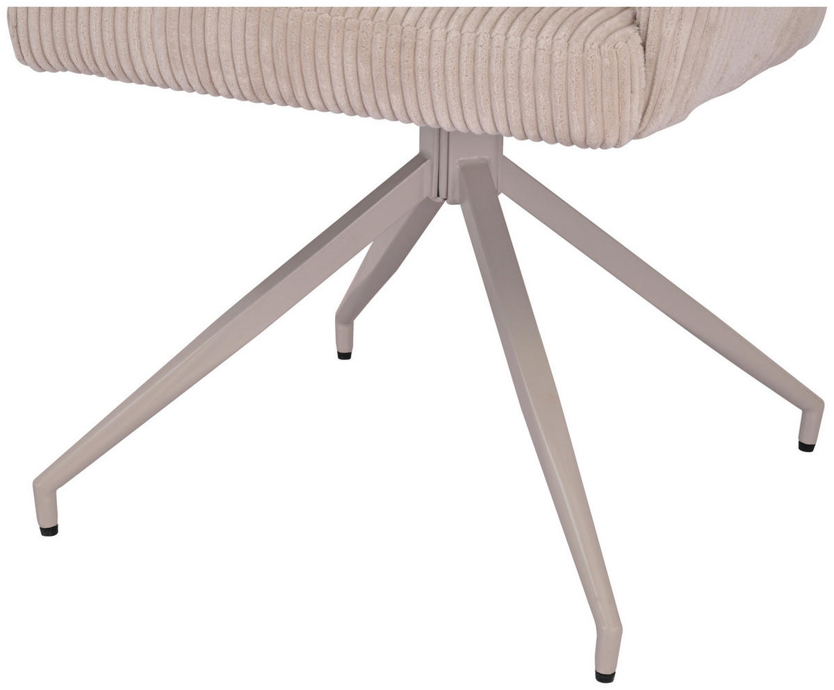 ARMLEHNSTUHL  in Eisen Cord  - Beige/Creme, MODERN, Textil/Metall (57/89/67cm) - MID.YOU