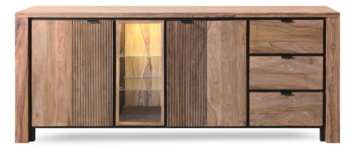 KOMMODE in 200/85/40 cm Naturfarben Glas von LIVETASTIC