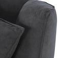 CHAISELONGUE in Mikrofaser Anthrazit  - Anthrazit/Schwarz, Design, Textil/Metall (190/90/95cm) - Carryhome