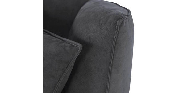 CHAISELONGUE in Mikrofaser Anthrazit  - Anthrazit/Schwarz, Design, Textil/Metall (190/90/95cm) - Carryhome