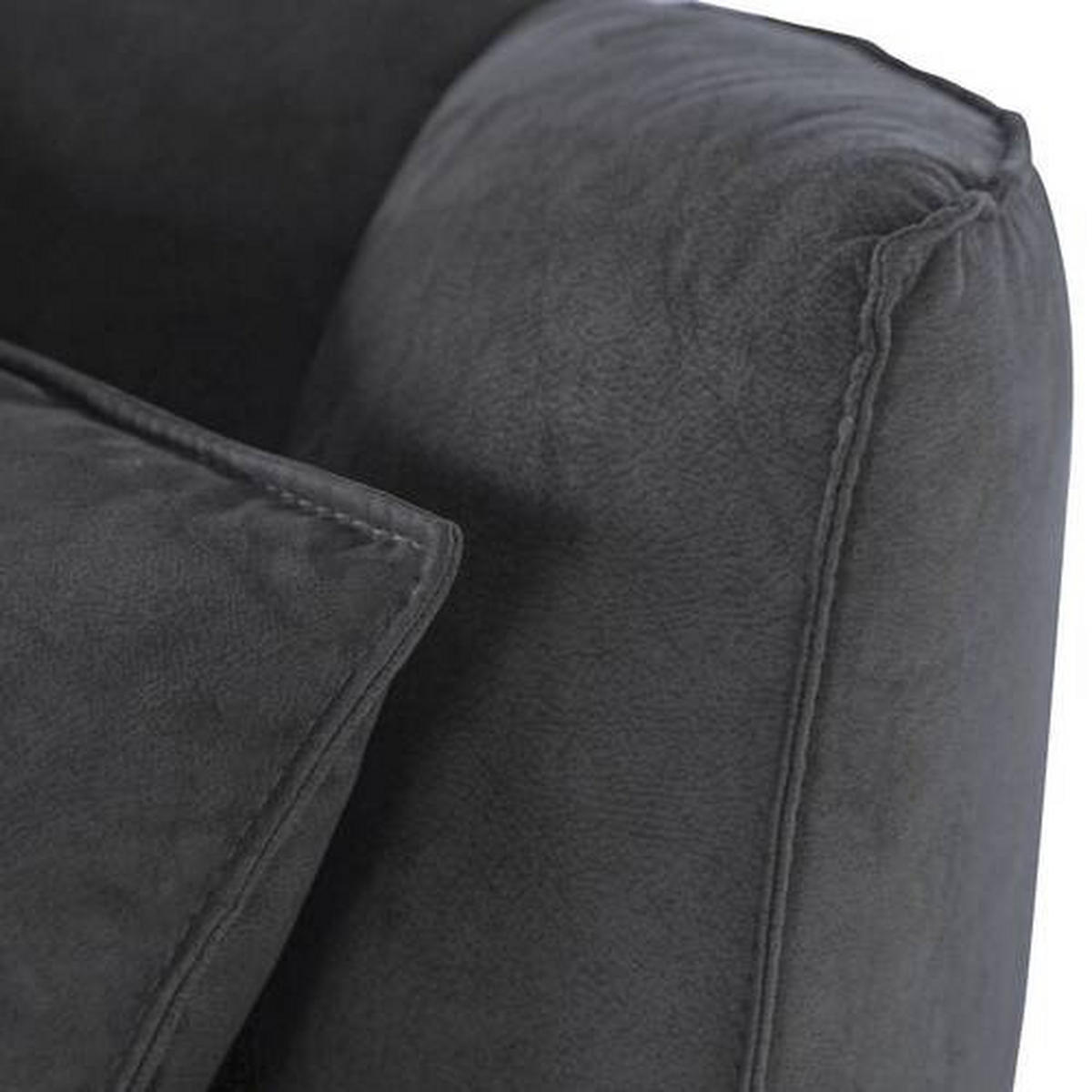 CHAISELONGUE TABALUGA Mikrofaser Anthrazit  - Anthrazit/Schwarz, Design, Textil/Metall (190/90/95cm) - Carryhome