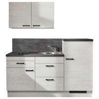 KÜCHENBLOCK 180 cm   in Graphitfarben, Hellgrau  - Hellgrau/Schwarz, Design, Holzwerkstoff/Metall (180cm) - Pino