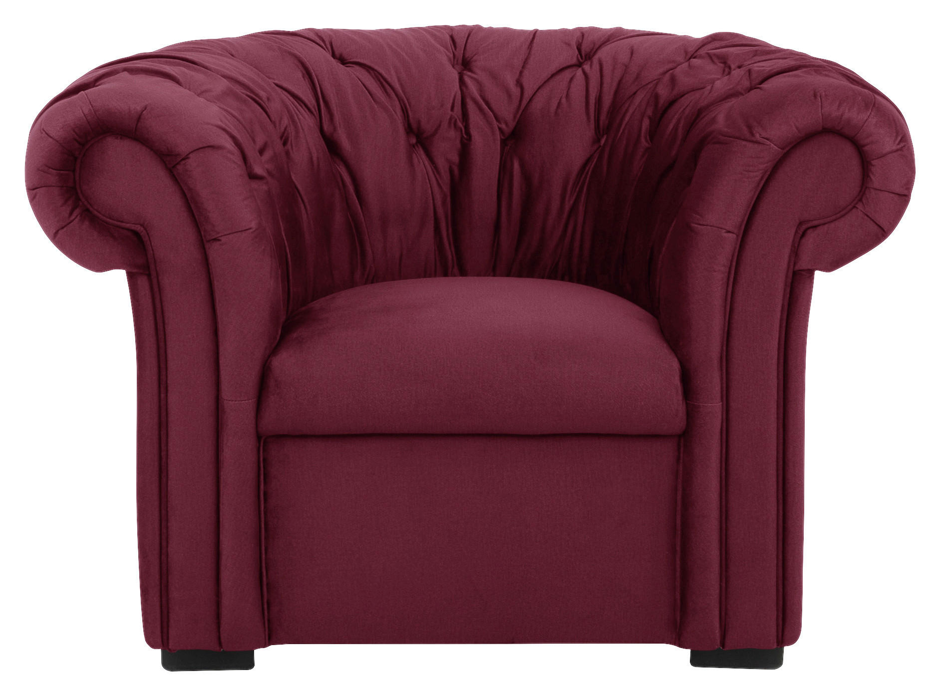 CHESTERFIELD-SESSEL - Rot/Schwarz, Design, Holz/Textil (114/78/91cm) - MID.YOU