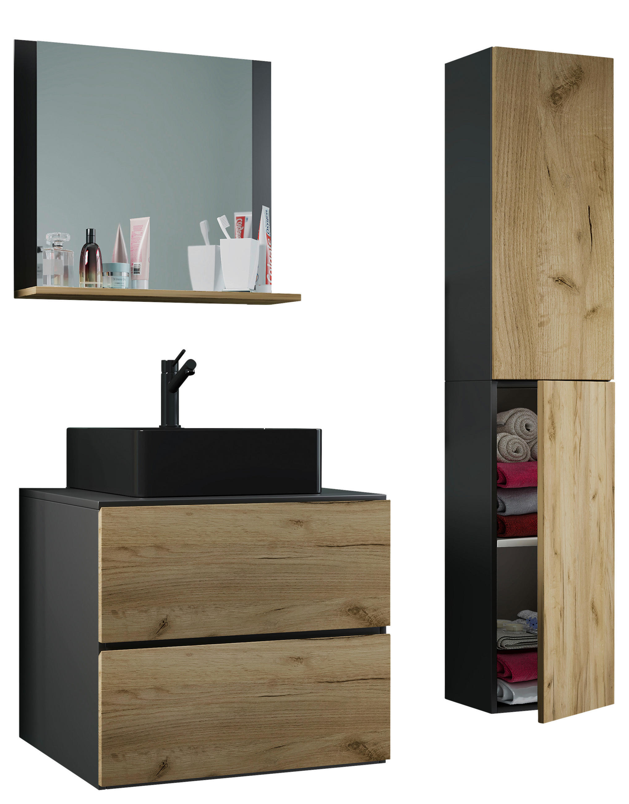 BADRUM 94 cm honungsek, antracit /94 cm