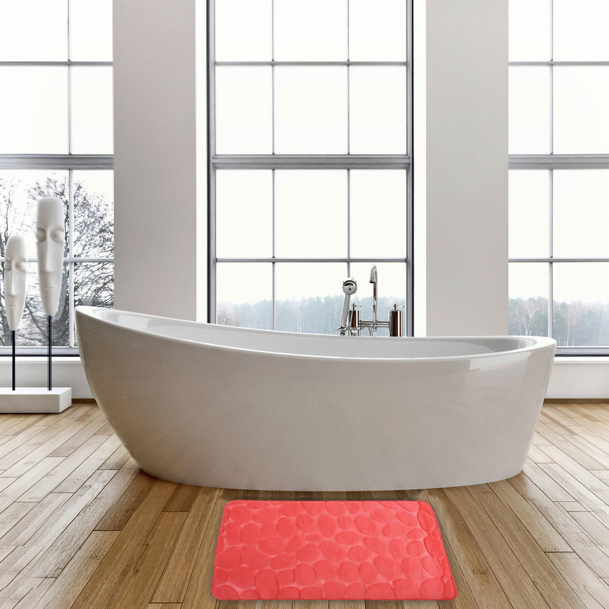 BADEMATTE Rot 50/80 cm  - Rot, Basics, Textil (50/80cm) - MSV