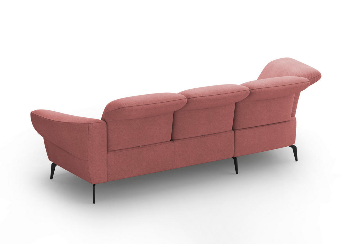 ECKSOFA DANCE E Altrosa Mikrofaser  - Schwarz/Altrosa, MODERN, Textil/Metall (208/313cm) - Sit & More