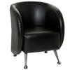 SESSEL Lederlook Schwarz    - Chromfarben/Schwarz, MODERN, Textil/Metall (60/85/50cm) - MID.YOU