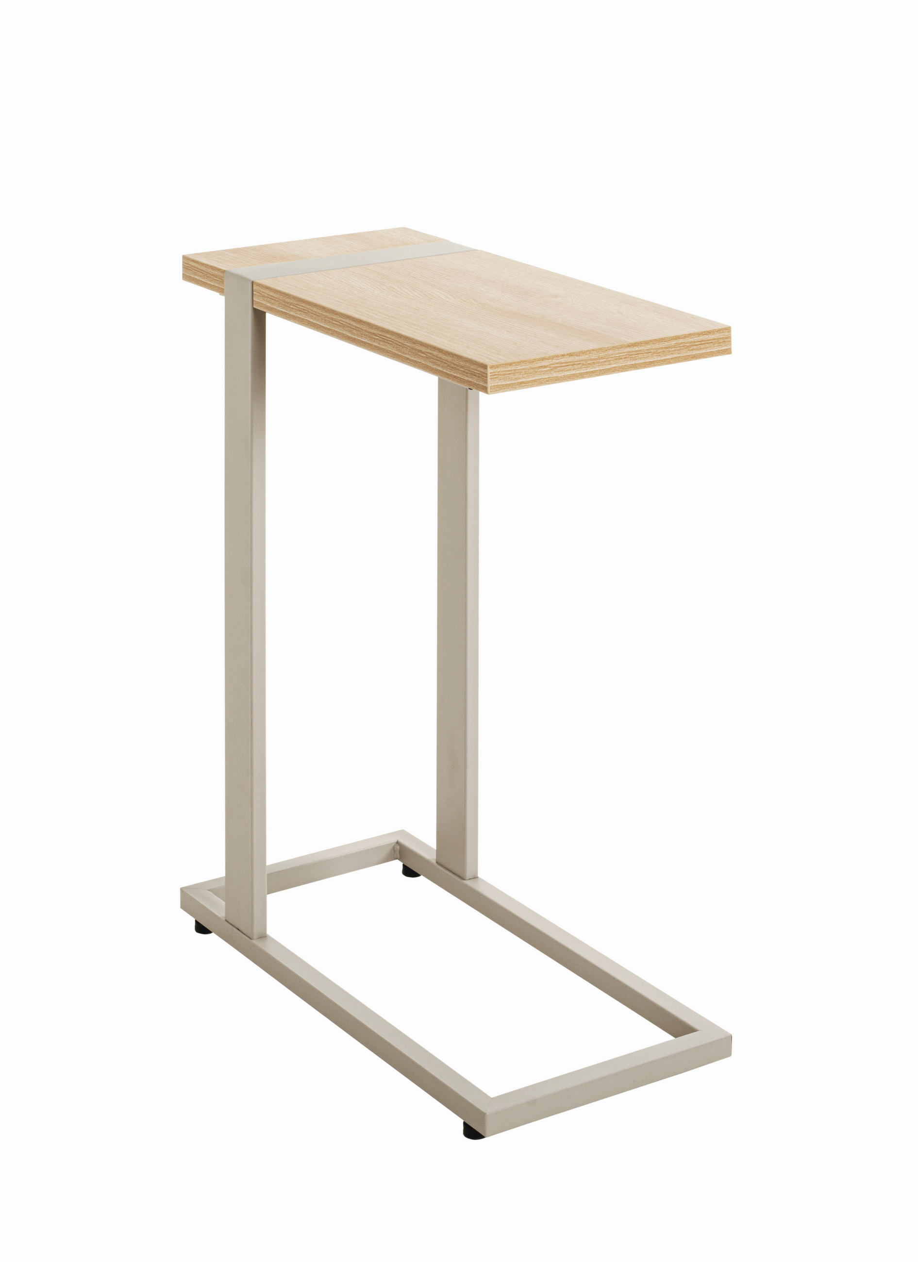 BEISTELLTISCH 49/24/64 cm Grau, Eichefarben rechteckig  - Eichefarben/Grau, Design, Holzwerkstoff/Metall (49/24/64cm)