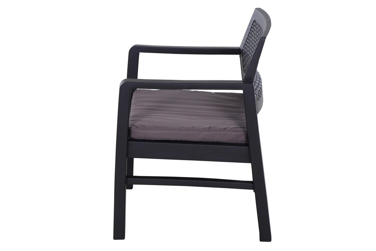 BALKONSET  3-teilig  - Anthrazit, MODERN, Kunststoff (58/74/63cm) - Gardenson