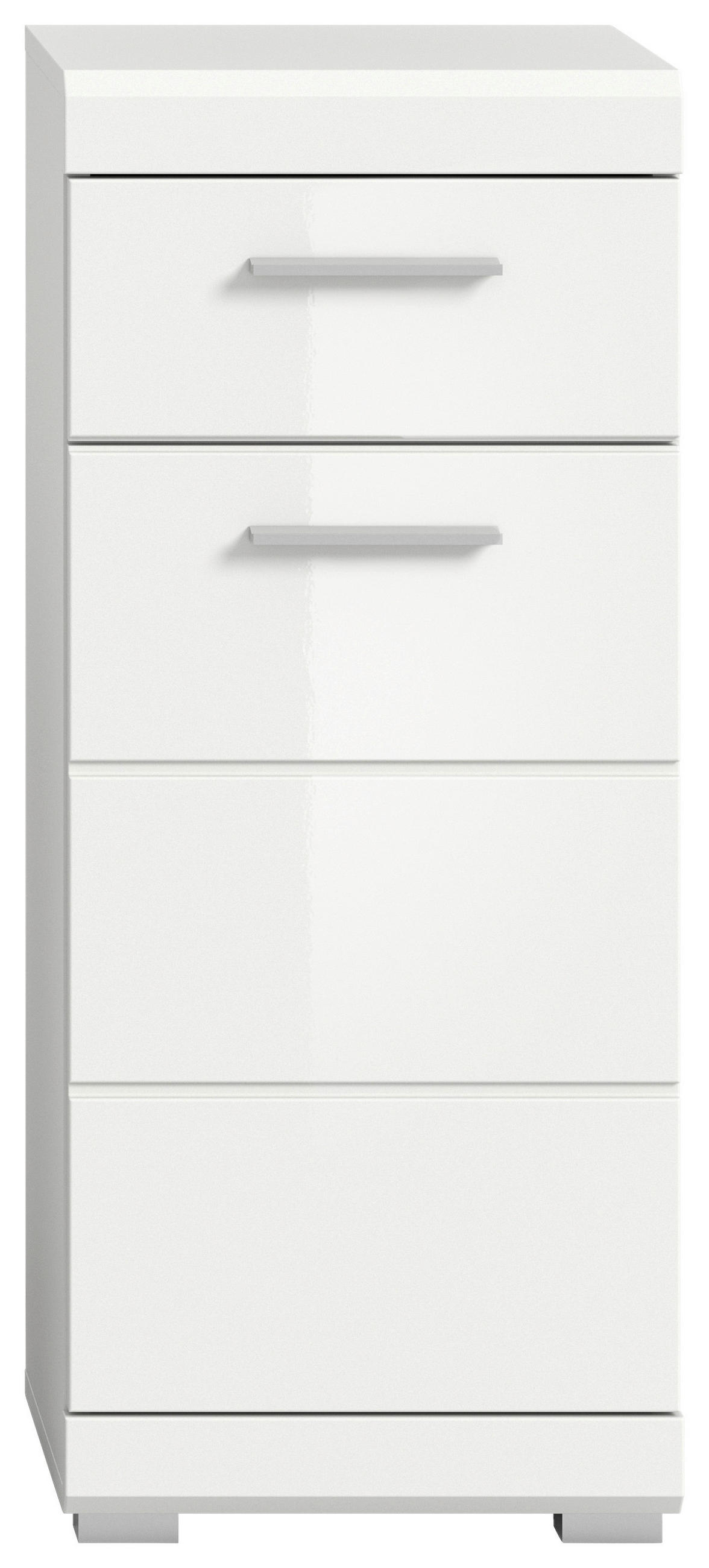 SPODNJA OMARICA 37/88/31 cm  - srebrne barve/bela, Moderno, umetna masa/leseni material (37/88/31cm) - MID.YOU