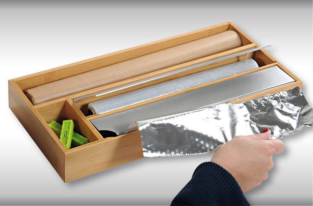 REZAČ FOLIJE Küchenhelfer  - prirodne boje, Basics, drvo (42/19/5,4cm) - Kesper