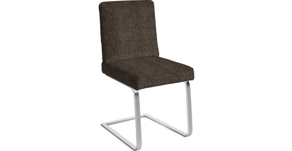 SCHWINGSTUHL  in Stahl Chenille  - Chromfarben/Braun, Design, Textil/Metall (46/92/60cm) - Dieter Knoll