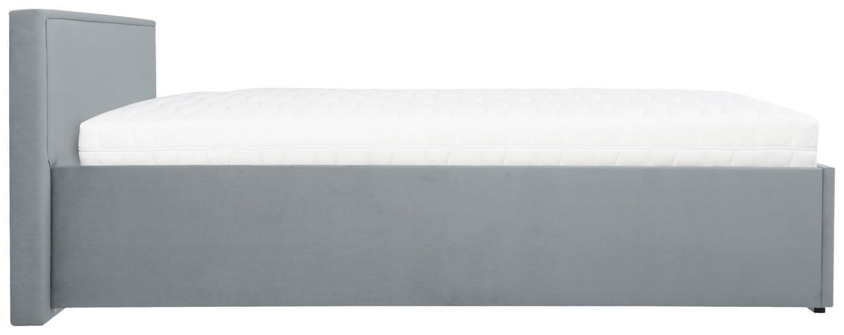 KÁRPITOZOTT ÁGY 90/200 cm  szürke  - króm/szürke, Modern, textil/fa (90/200cm) - MID.YOU