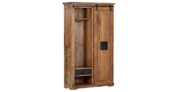 GARDEROBENSCHRANK  in 110/190/40 cm  - Schwarz/Braun, LIFESTYLE, Holz/Metall (110/190/40cm) - Landscape